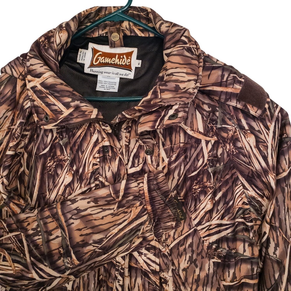 Gamehide Hunting Jacket Men XL Brown Mossy Oak Camo Full Zip 703